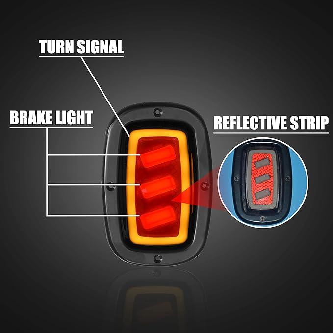 NOKINS Deluxe Plus LED Light Kit Fit Club Car DS 1993-UP Gas And Electric Golf Cart 20A DC Converter USB Charging Socket Low/High Beam DRL Delay Relay Brake Switch