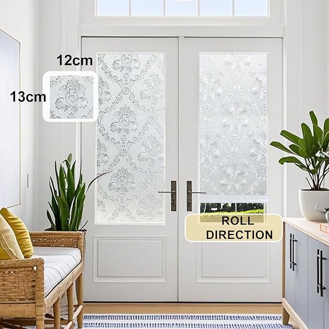 Window Privacy Film Decorative for Front Door, Bathroom Static Cling Stained - Image 7