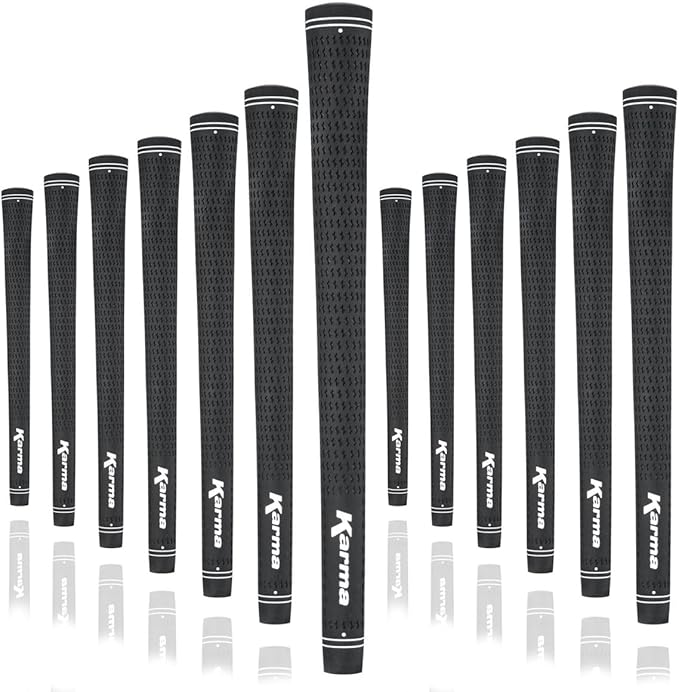 Karma Velour Golf Grips for Men, Women, Juniors | Undersize, Standard, Midsize, Oversize, & Jumbo | 6 Colors | Choose Single, 9, 13 Pack or Golf Club Grip Kit