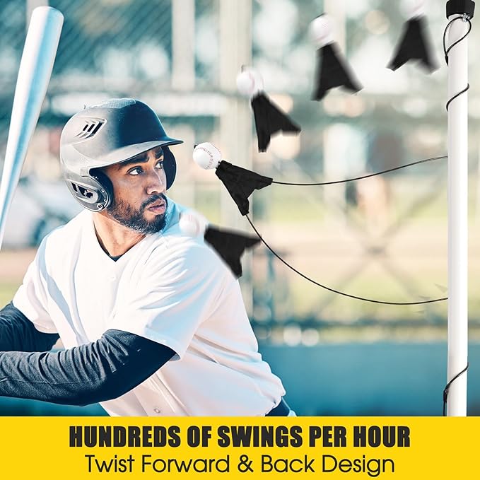 Jenaai Batting Swing Trainer Ball Hitting Trainer Batting Practice Equipment Adjustable Height Ball Hitting Accessories for Home Outdoor Training, Improve Swing Skills