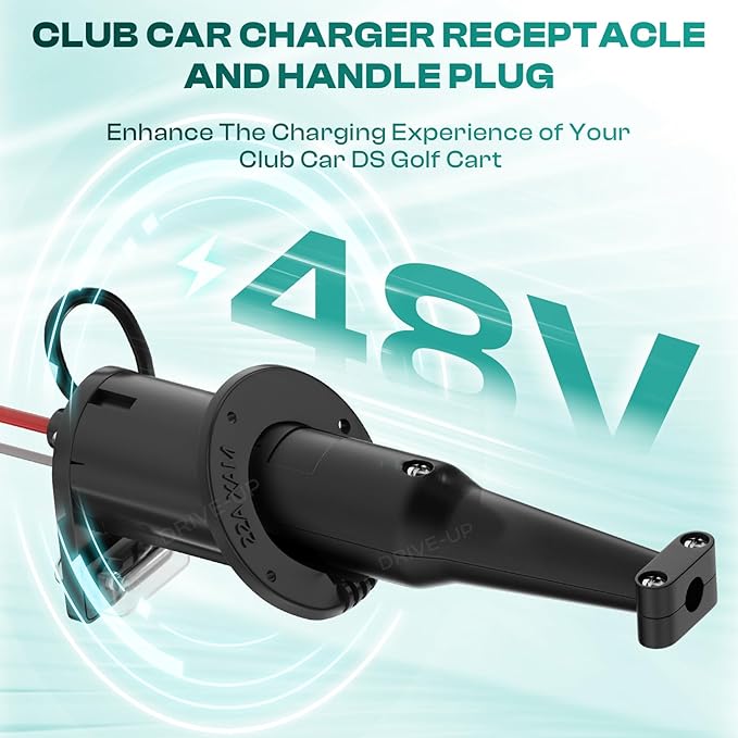DRIVE UP 48V Club Car Charger Receptacle Charger Plug for Club Car DS Modes, Golf Cart Charging Port with Cord and Club Car Plug OEM 101828901 101802101