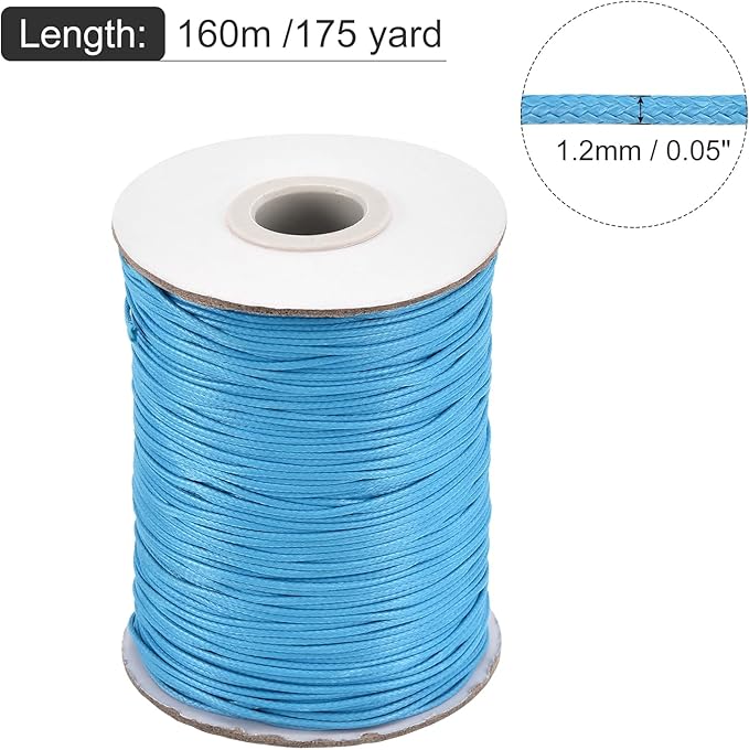 MECCANIXITY Waxed Cord 1.2mm Waxed Polyester Cord 175 Yard Wax String - Image 2