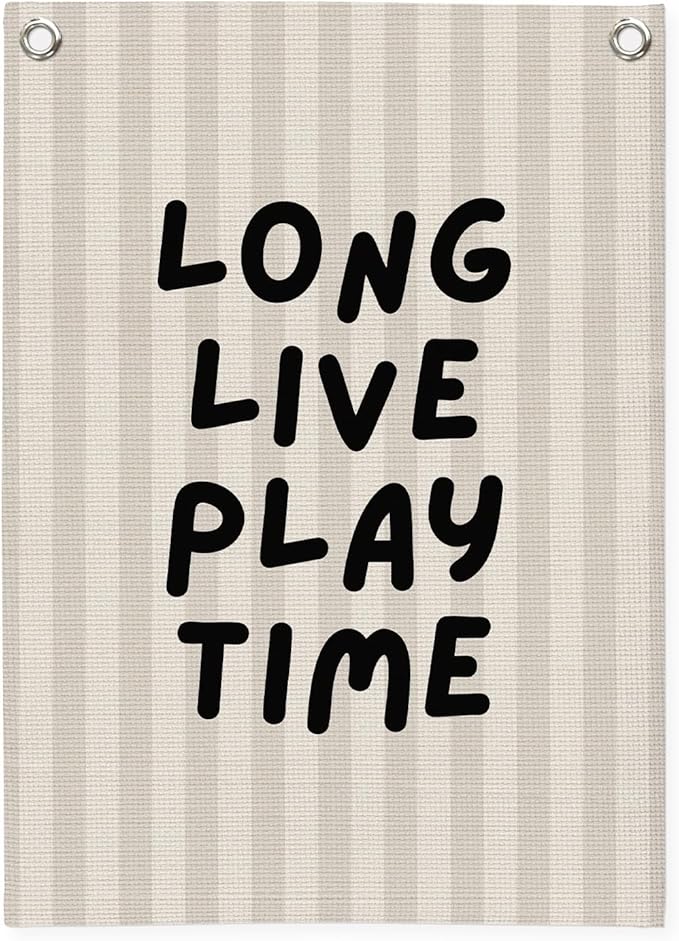 Toddler Boy Room Decor, Long Live Playtime Canvas Banner，Boy Nursery Decor Wall by Unknown