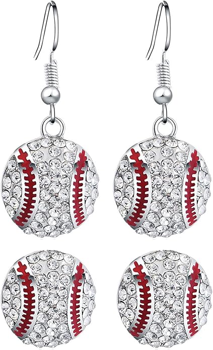 Baseball Earrings for Women Baseball Mom Accessories Essentials Game Day Fan Gifts Lightweight Sports Stud Earrings Jewelry Game Day Shirts Women