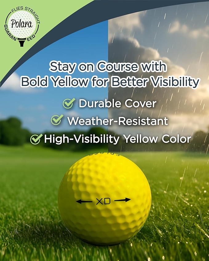 Polara Self-Correcting Golf Balls – High-Performance Golf Balls with Soft Feel, Anti-Slice & Hook Correction, Exceeds USGA Limits, Dimple Design for Maximum Distance, Golf Accessories for Men & Women