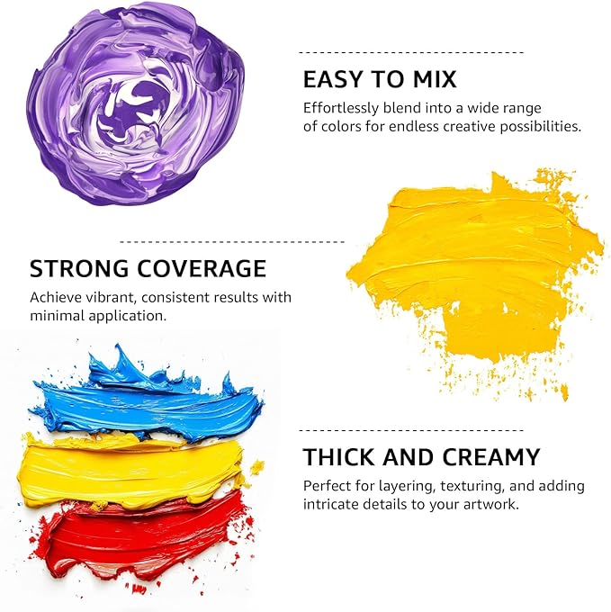 ABEIER Acrylic Paint, 20 Colors Acrylic Paint Bottle Set, Rich Pigments Bulk - Image 4