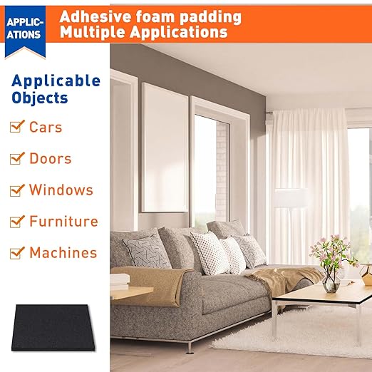 MAGZO 10Pcs Adhesive Foam Padding 1/8 in Thick X 4 in X 4 in, Closed Cell Foam - Image 7