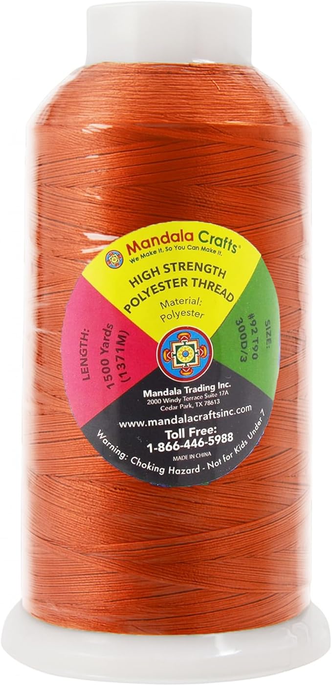 Mandala Crafts Rust Heavy Duty Thread -1500 Yds Tex 90 Thread - Image 3