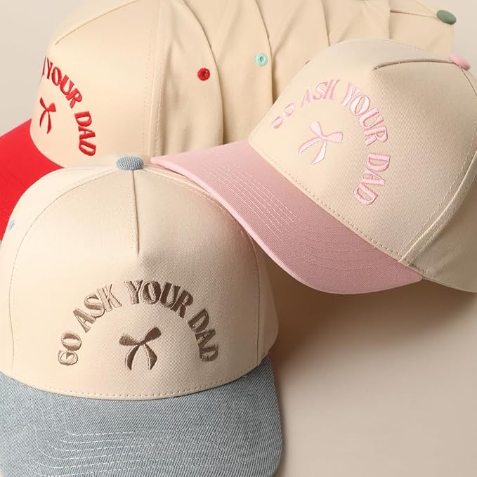 MIRMARU Two-Tone Vintage Canvas Trucker Hats for Men & Women, Adjustable Size Baseball Caps with Trendy Embroidered Design