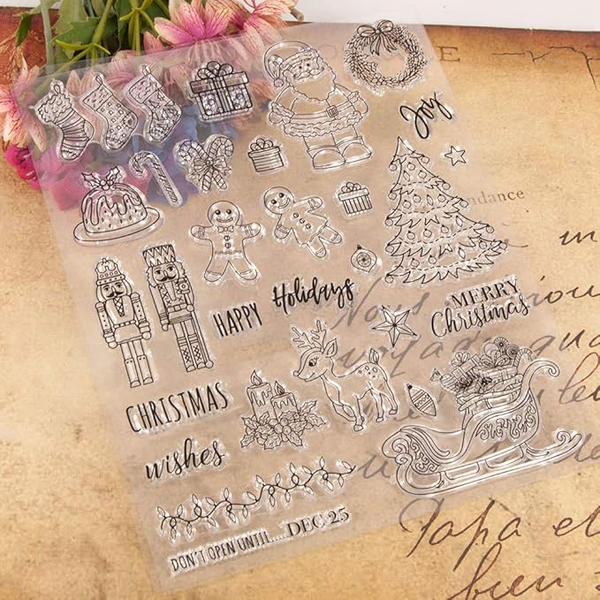 Kiddale Christmas Theme Clear Silicone Stamps Christmas Crafts Stamps - Image 4