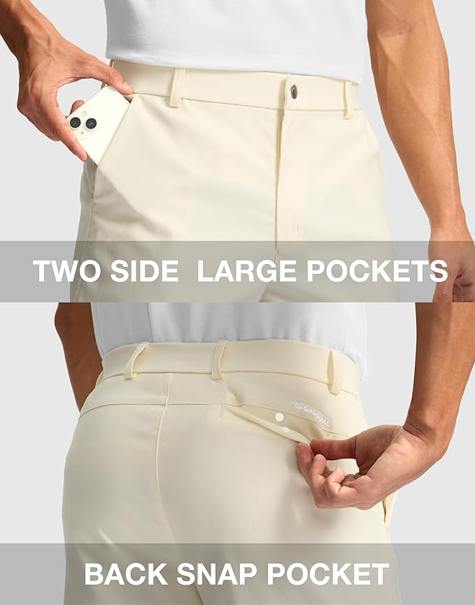 G Gradual Men's Golf Dress Shorts 5"/ 7"/ 9" Stretch Casual Work Flat Front Shorts for Men with 3 Pockets Quick Dry