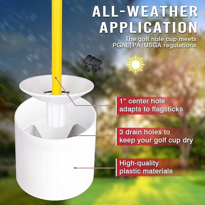 2 or 4 Set 3Ft Golf Flagstick Mini Putting Green Pin Flag for Yard, with Hole Cup Set, Double-Side Numbered Golf Flags for Portable Practice