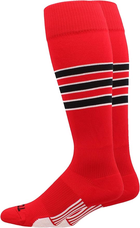 MadSportsStuff Softball Socks Baseball Socks | White & Team Colors | USA Made | Sizes for Girls, Youth Boys, Men & Women