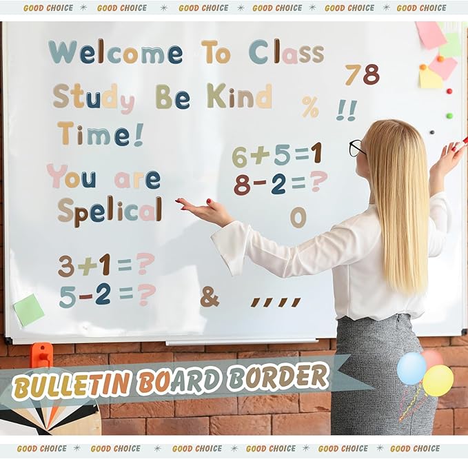221 Pcs Bulletin Board Letters Round Alphabet Number Punctuation Symbol Combo - Image 5