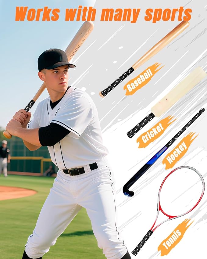 Piemow Baseball Bat Grip Tapes, Faith Cross Bat Grip Tape, 1.5mm Precut and Full Adhesive Baseball Wrist Tape, Scripture Designs Non-Slip Religious Baseball Grip Tapes for Sports