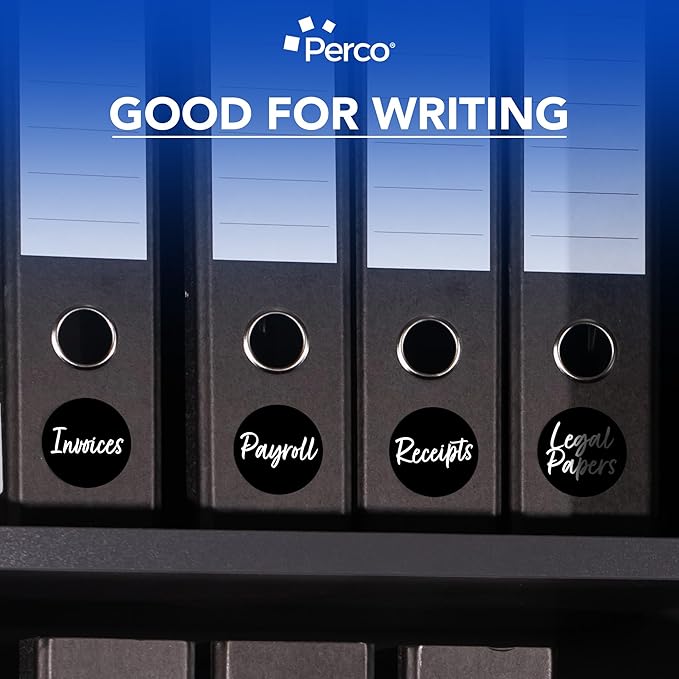Perco Black 3-Inch Round Circle Dot Sticker Labels - Image 6