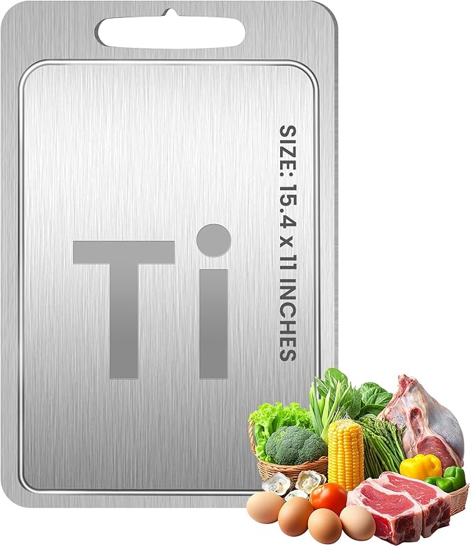 Titanium Cutting Board with Juice Groove-Pure Titanium Cutting Boards by Unknown