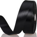 1 Inch Black Solid Satin Ribbon, 50 Yards Craft Fabric Ribbon by YASEO