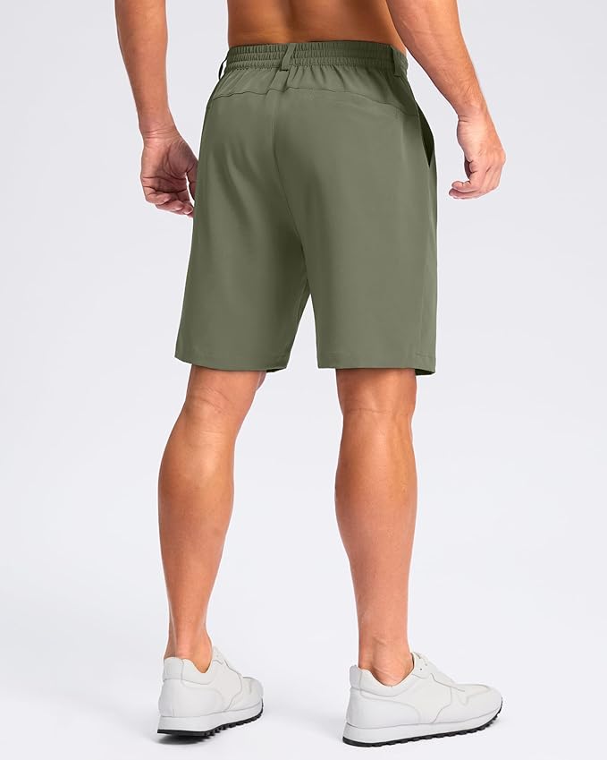 Pudolla Men's Casual Shorts 7"/9"/5" Lightweight Golf Shorts with 3 Pockets Stretch Quick Dry Comfy Work Shorts