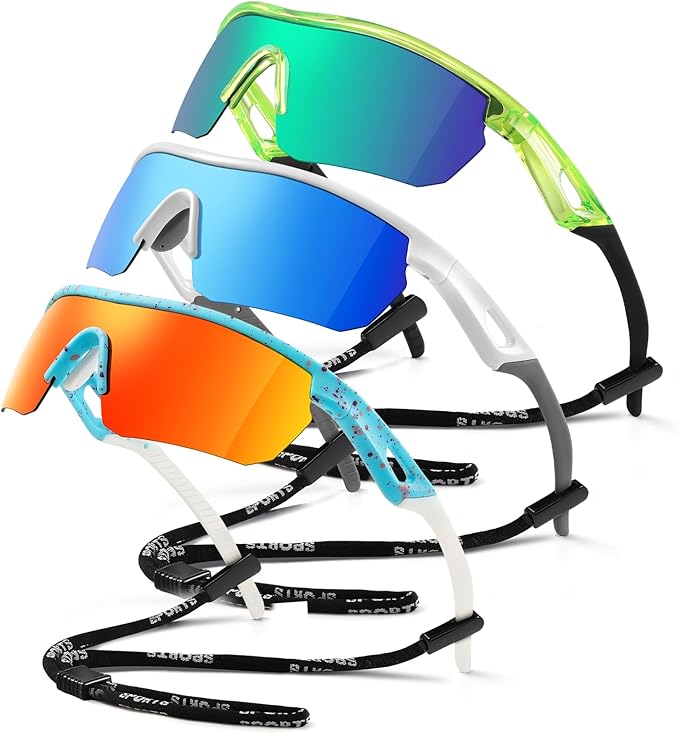 Kids Sunglasses Youth Baseball Sunglasses for Boys Girls 3-12 Polarized Softball Sports Goggles UV Protection