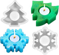 2PCS Christmas Resin Molds Christmas Tree Candle Holder Resin Molds Snowflake by Unknown