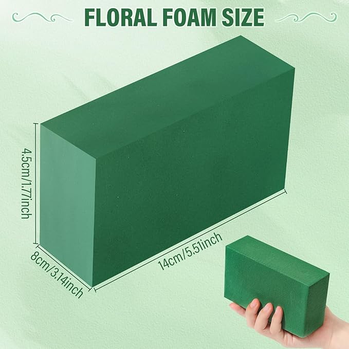 6 Pcs Floral Foam Blocks for Flower Arrangement, Wet and Dry Green Floral Foam - Image 2