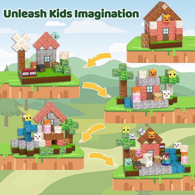 Magnetic Blocks, Magnetic Tiles Building Blocks, Magnet Cubes STEM Sensory Game - Image 3