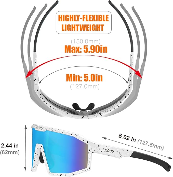 Eazyrun Kids Polarized Sports Sunglasses for Age 8-12 Youth Baseball Softball Cycling Glasses UV Protection for Boy Girl