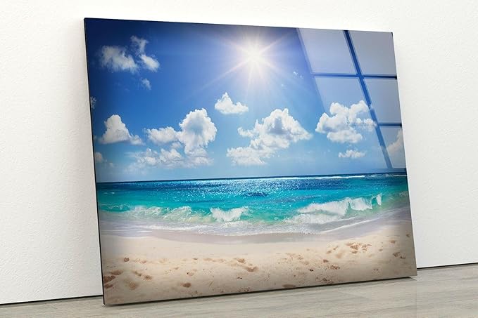 My Photostation.com 30Wx24H'' Summer Beach Landscape Glass Wall ArtTempered - Image 4