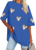 MOUSYA Baseball Shirts Women Oversized Baseball Mom Tshirt Baseball Heart Graphic Tee