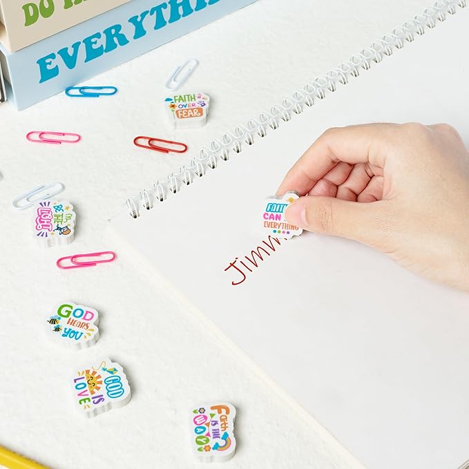 60Pcs Christian Inspirational Mini Eraser Back to School Inspirational Faith - Image 4