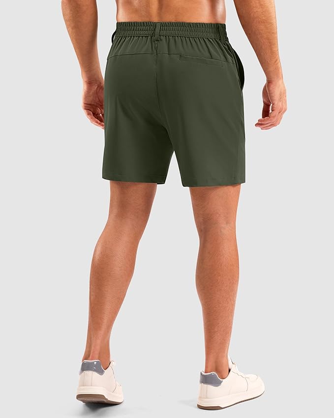 Pudolla Men's Casual Shorts 7"/9"/5" Lightweight Golf Shorts with 3 Pockets Stretch Quick Dry Comfy Work Shorts