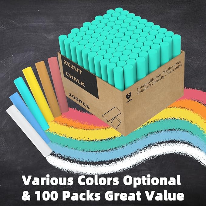 Green Chalk 100PCS, Low Dust Chalks Stick Bulk - Image 2