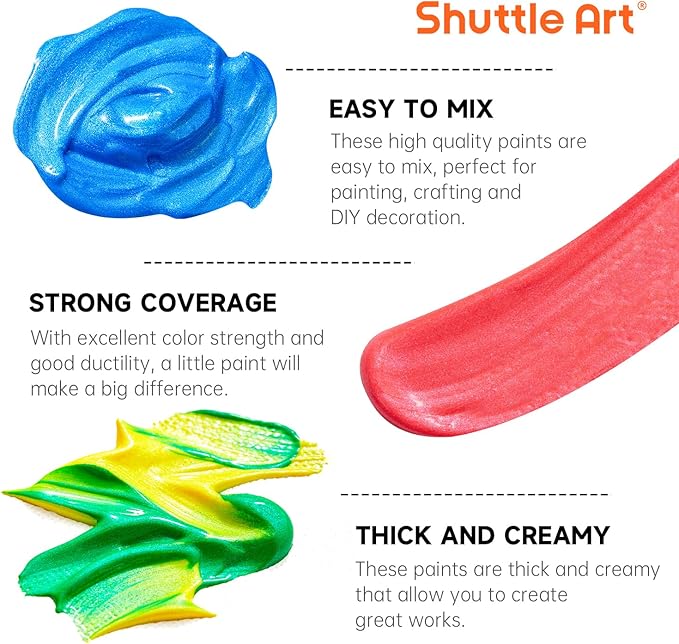 Shuttle Art Color Change Acrylic Paint Set, 16 Colors Chameleon Colors Acrylic - Image 4