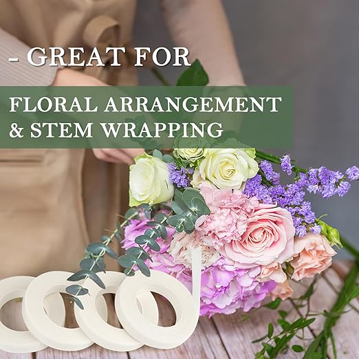 8 Rolls Floral Tape, 1/2" Wide Flower Tape, Adhesive Florist Tape - Image 6