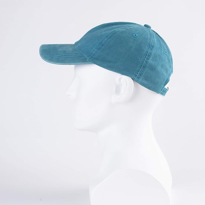 LANGZHEN Unisex Baseball Cap 100% Cotton Fits Men Women Washed Denim Adjustable Dad Hat