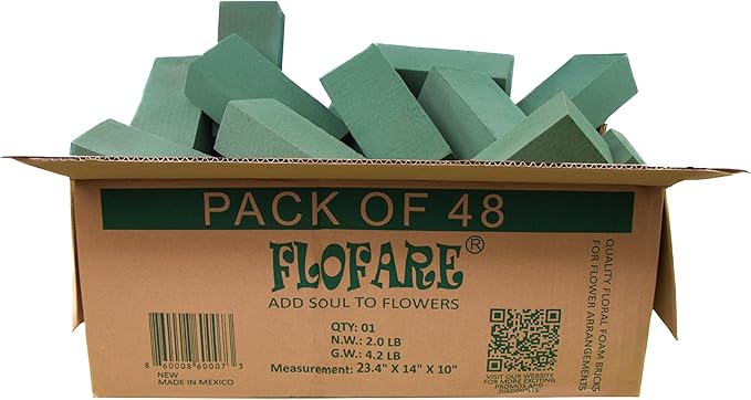 FLOFARE Pack of 48 Floral Foam Blocks by FLOFARE