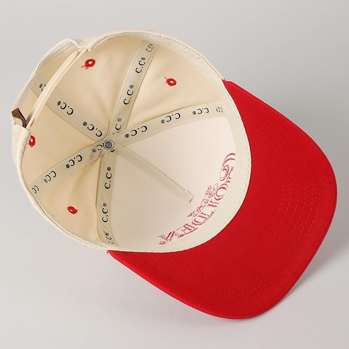 MIRMARU Two-Tone Vintage Canvas Trucker Hats for Men & Women, Adjustable Size Baseball Caps with Trendy Embroidered Design