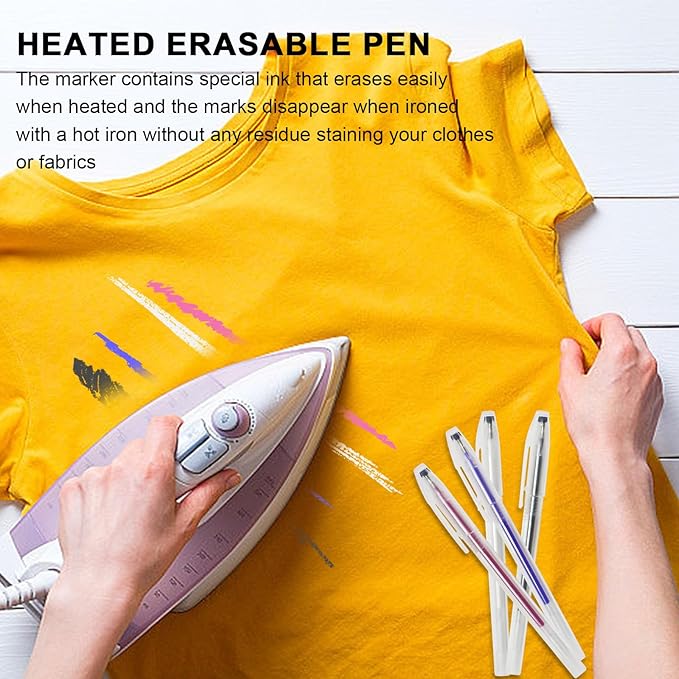 20 Pcs Heat Erasable Pens for Fabric 4 Colors Heat Erasable Fabric Marking Pens - Image 5