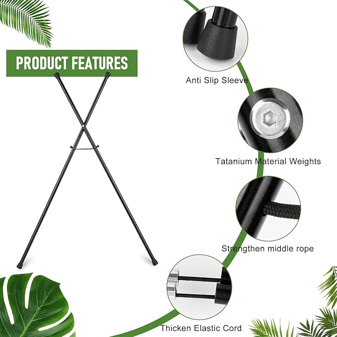 Black Golf Bag Stand Attachment with Screw and Carry Bag - Strengthen Alluminum Alloy Foldable Golf Stand Legs Only - Easy Carry Portable Stand for Golf Bag - Attachable Golf Club Bag Accessories