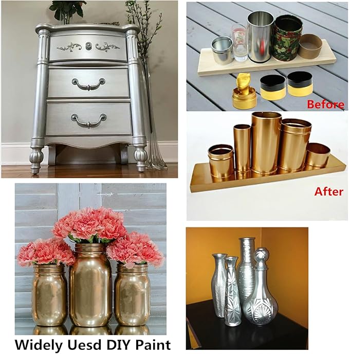 Shimmer Metallic Acrylic Paint Metallic Chalk Paste 1.7oz/50ml Gold, DIY Crafts - Image 5
