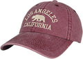 LA California Bear Embroidered Vintage Cotton Baseball Cap Adjustable Metal Buckle Unstructured Low-Profile Hat Men & Women