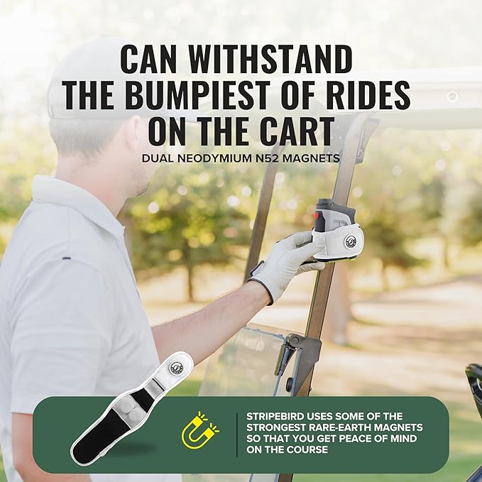 Stripebird 2.0 Slim Golf Rangefinder Magnetic Strap - Form Fitting, No Buckle, Range Finder
