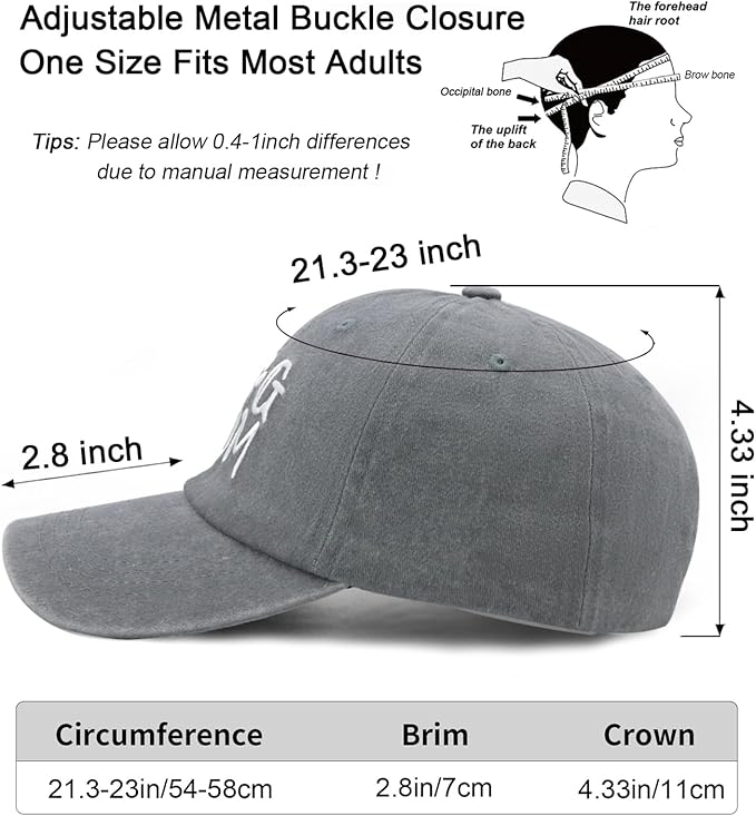 Waldeal Women's Embroidered Dog Mom Hat Adjustable Denim Baseball Cap