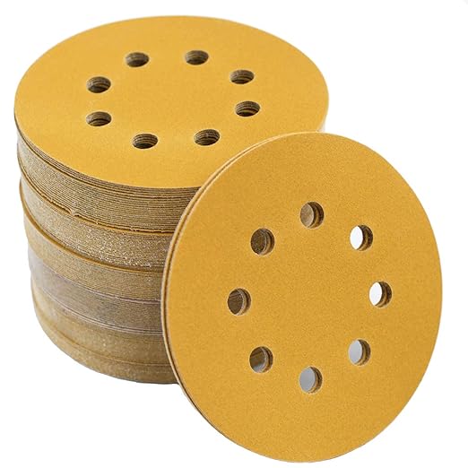 5-Inch 8-Hole Hook and Loop Sanding Discs 220-Grit Random Orbit Sandpaper by Aiyard