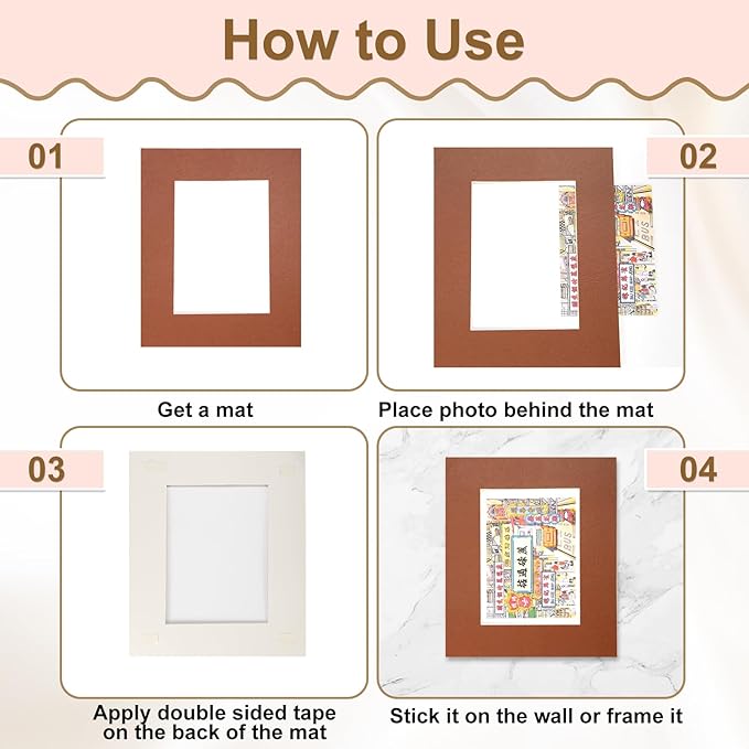 uxcell 10Pcs Picture Mats, 8 x 10 Mat Board Center - Image 5