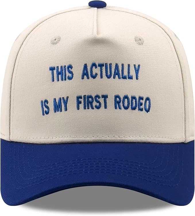 Two-Tone Cotton Baseball Cap with Embroidered Western Sayings - Adjustable Cowboy Style Hat for Men and Women