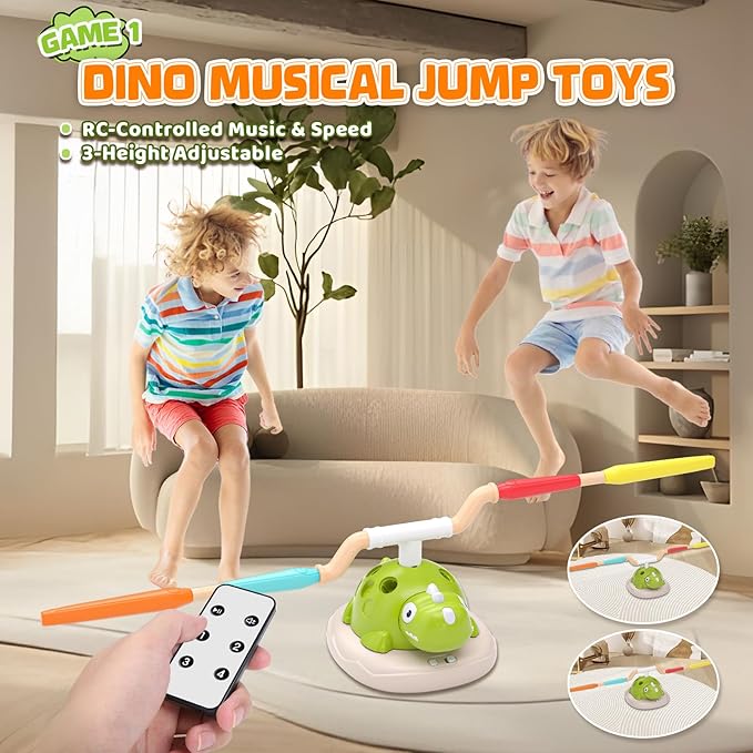 Aliex 3 in 1 Dinosaur Musical Jumping, Toss Ring and Stomping Launch Rocket - Image 3