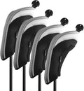 Andux Mesh Golf Hybrid Club Head Covers with Dial Number Tags, 4pcs/Set