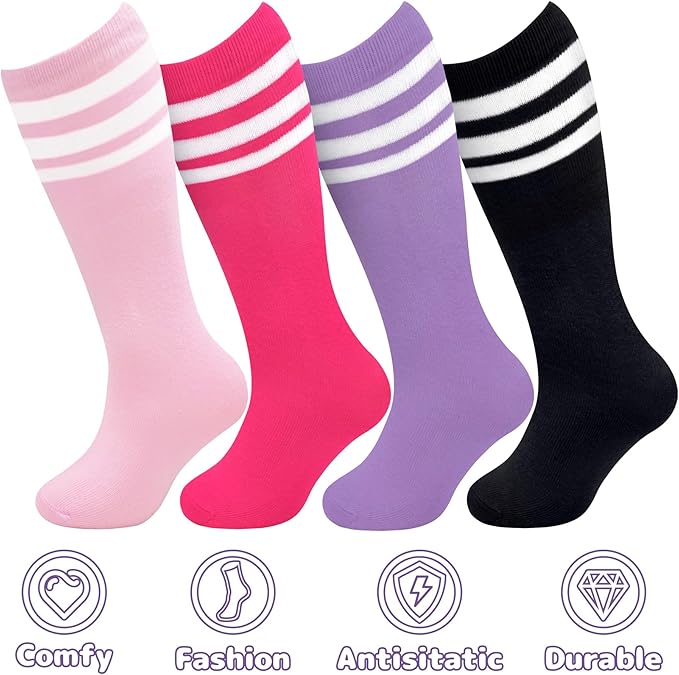 Olreco Toddler Soccer Socks Kids Baseball Socks Youth Softball Sock for Girls Boys Football Sock Boys Athletic Accessories